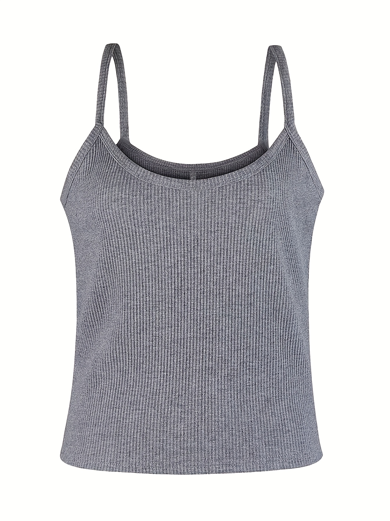 solid versatile cami top casual crew neck summer sleeveless top womens clothing details 7