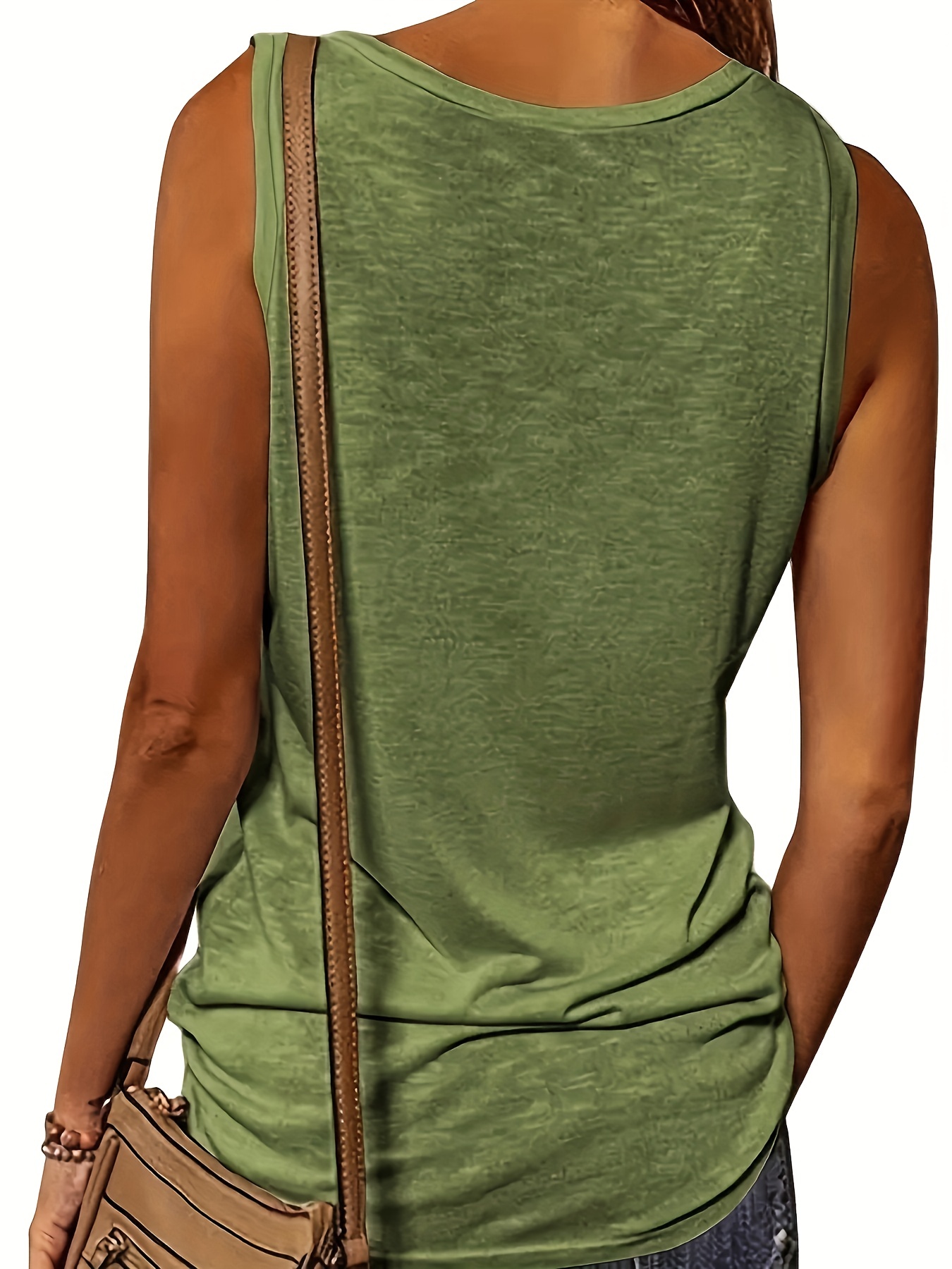 half zip solid tank top casual sleeveless summer tank top womens clothing details 4