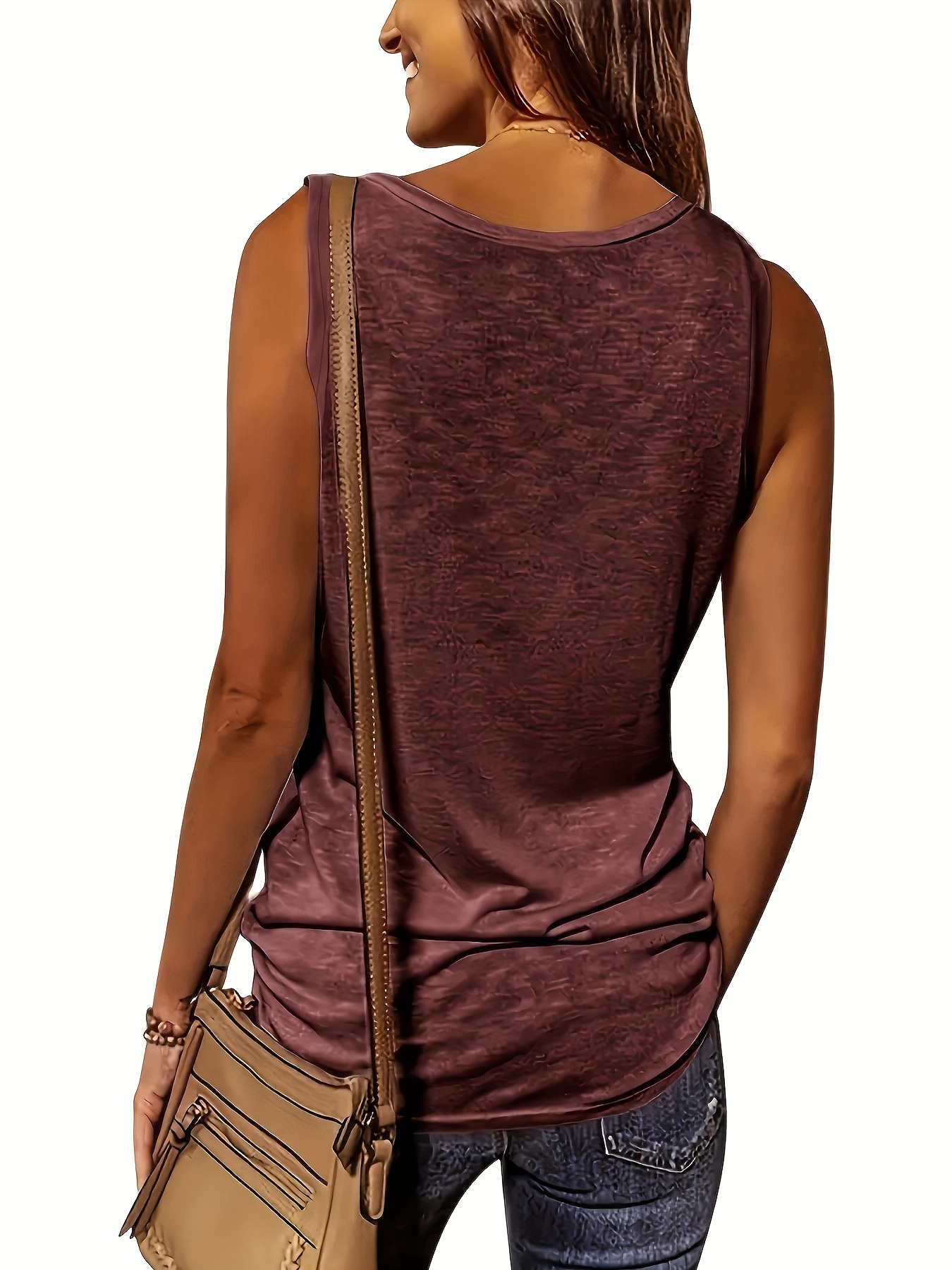 half zip solid tank top casual sleeveless summer tank top womens clothing details 31