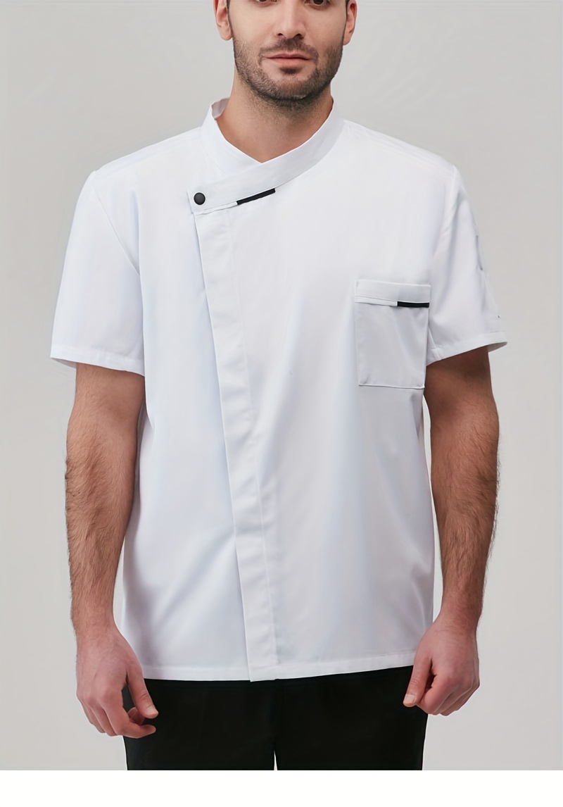 chef code mens short sleeve uniform classic chef coat cook shirts details 3