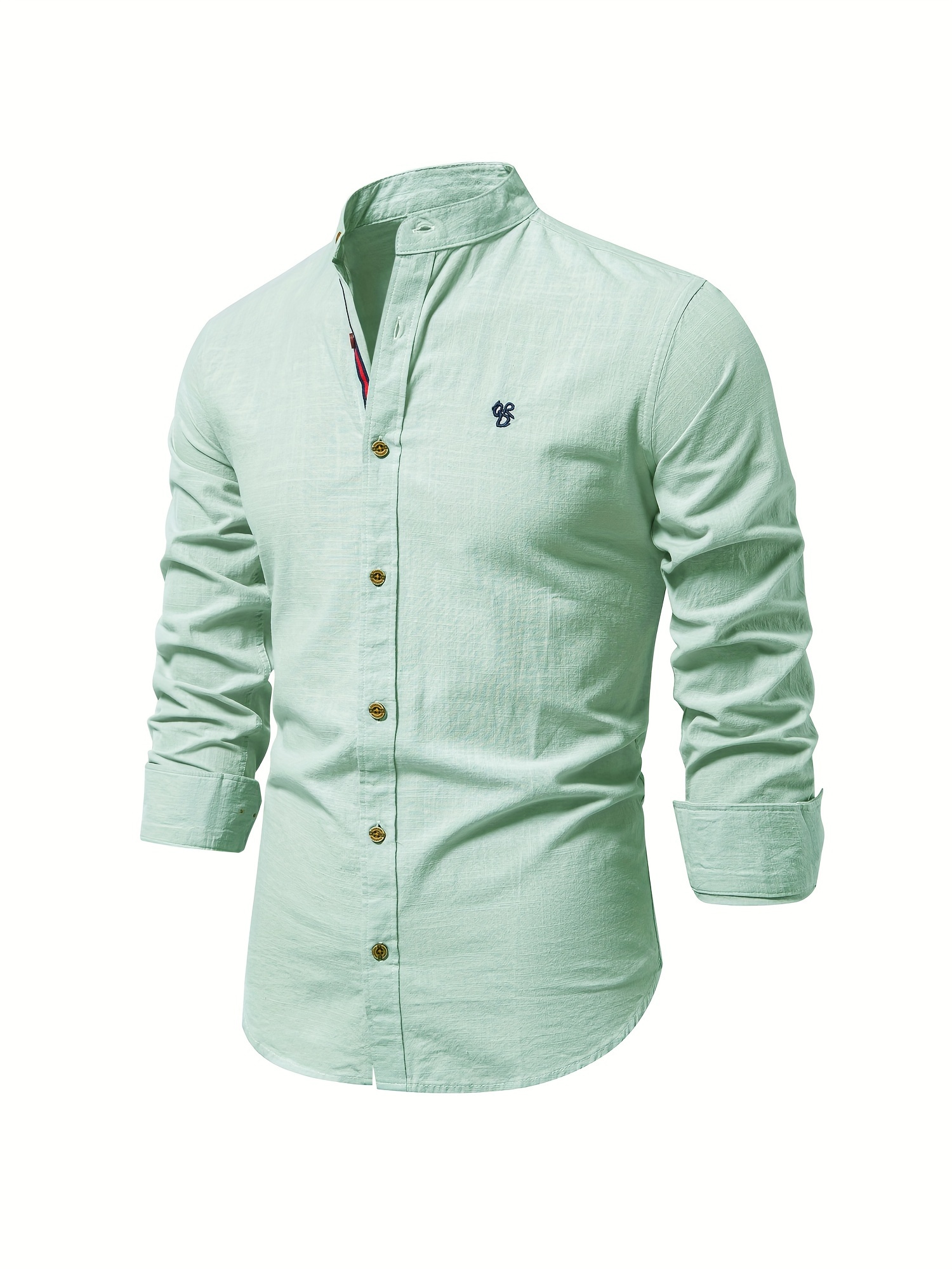 mens cotton long sleeve shirts mens clothes details 37